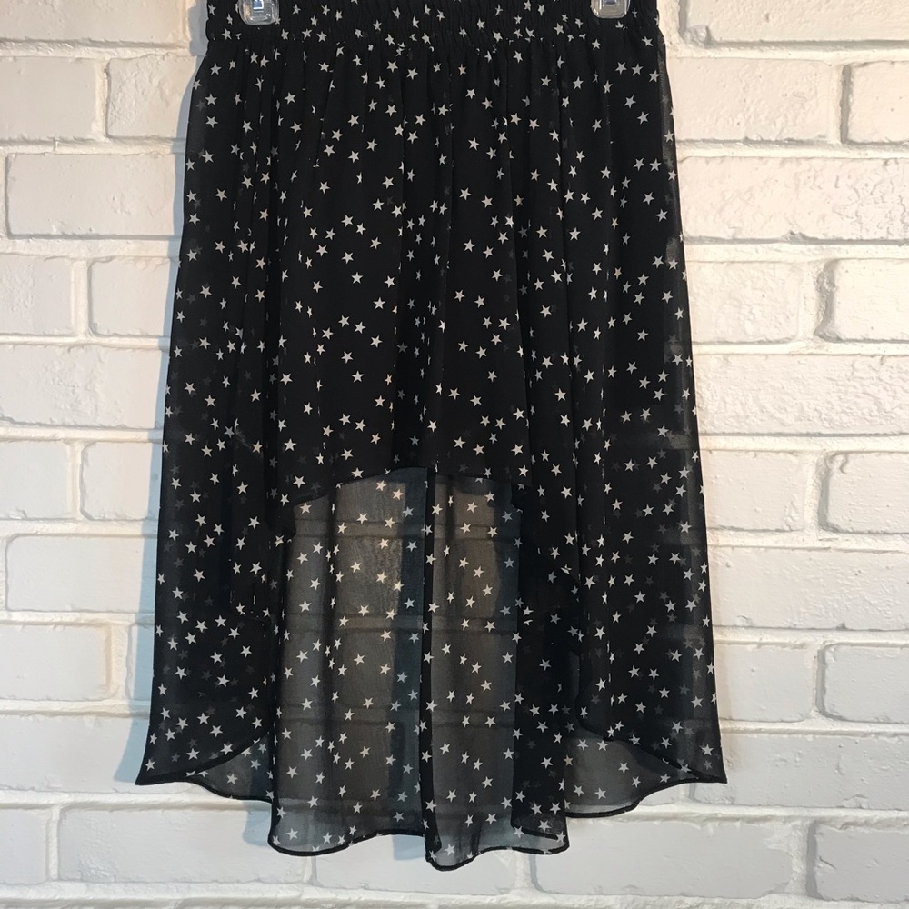 Zara Mini High Low Sheer Black Skirt